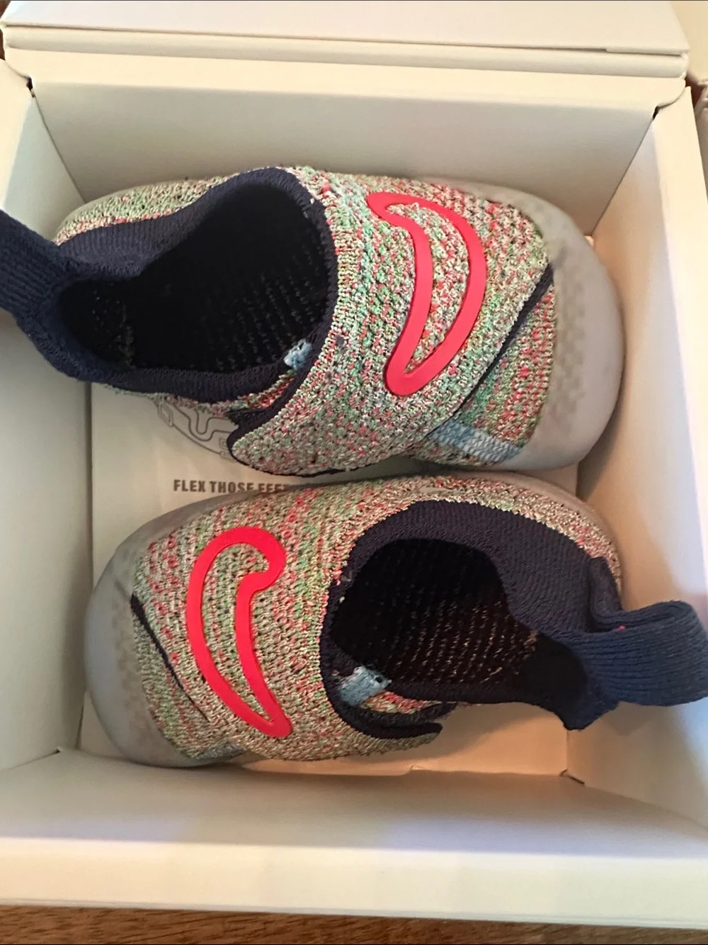Nike Swoosh 1 (TD) Kids Shoes - Hydrogen Blue & Fusion Red Size 6C NEW